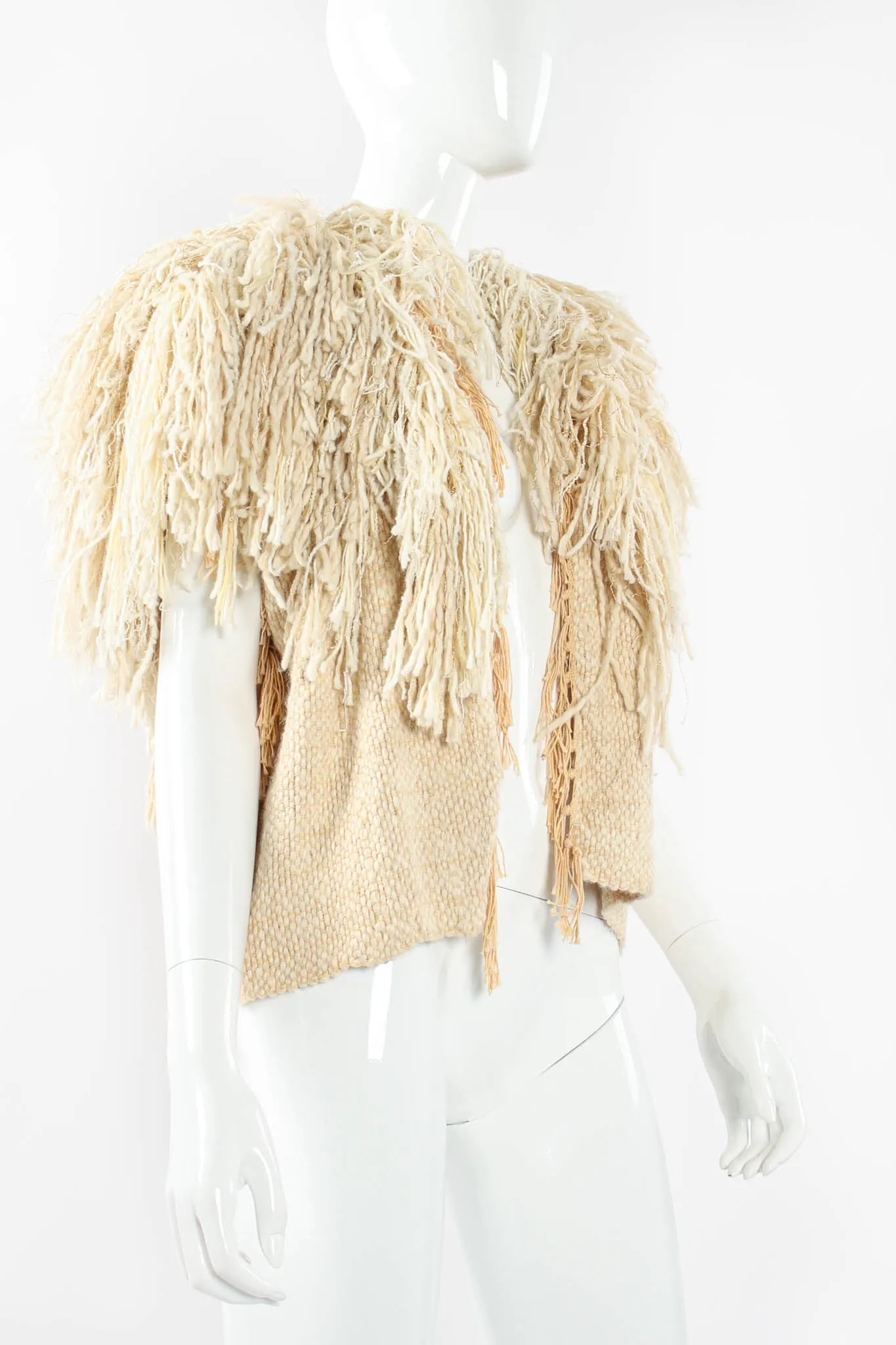 Yarn Fringe Blanket Vest