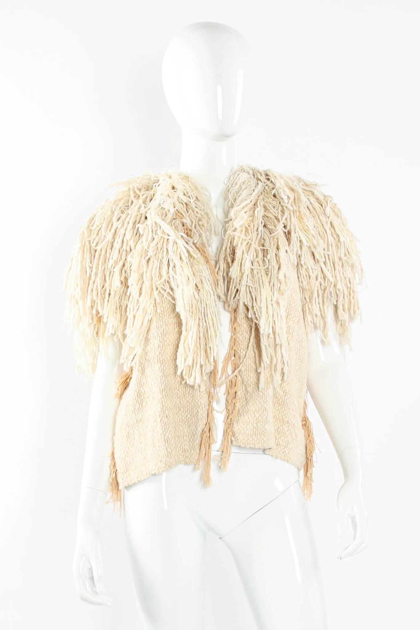 Yarn Fringe Blanket Vest